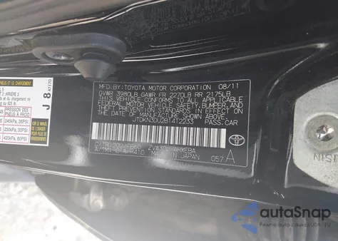 2011 Toyota Prius Two из США, поврежденный, VIN JTDKN3DU2B1412233